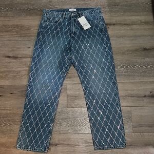 Zara Women's Rhinestone Sz 12 Jeans NWT